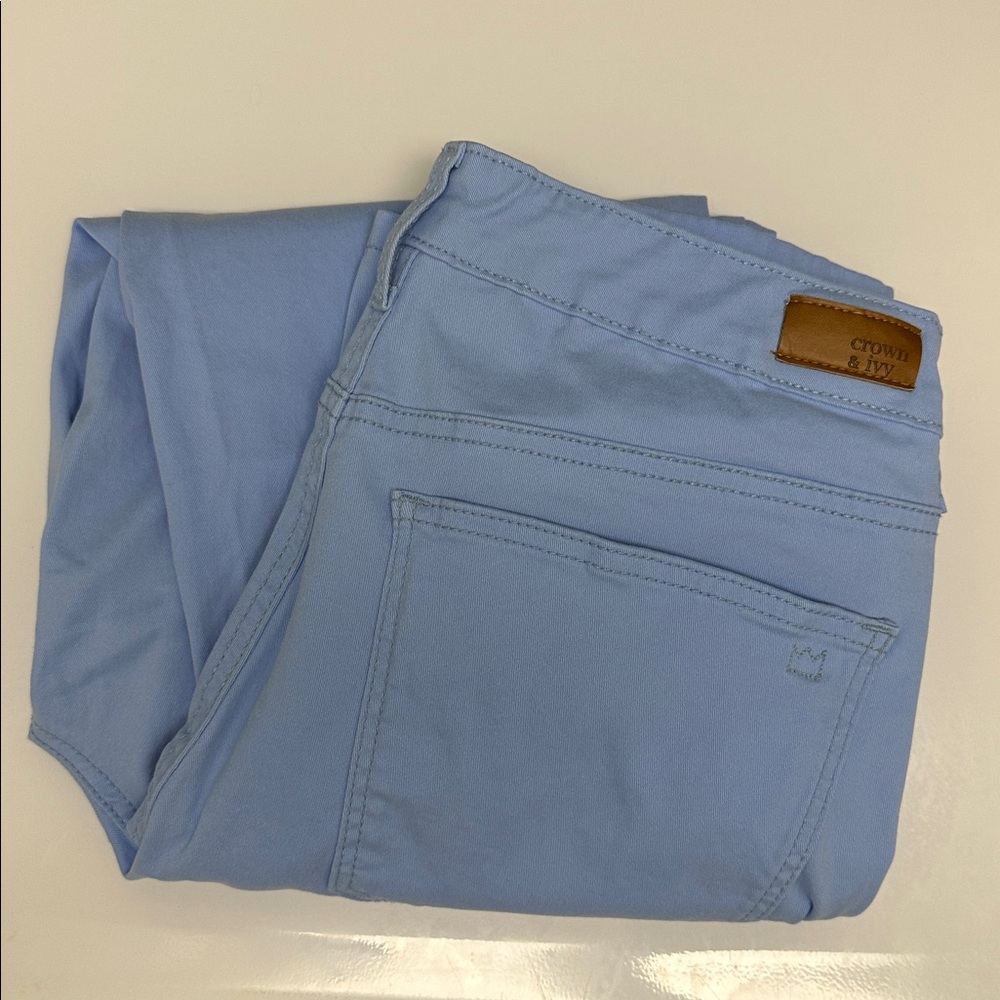 crown & ivy Light Blue Skinny Stretch Pants